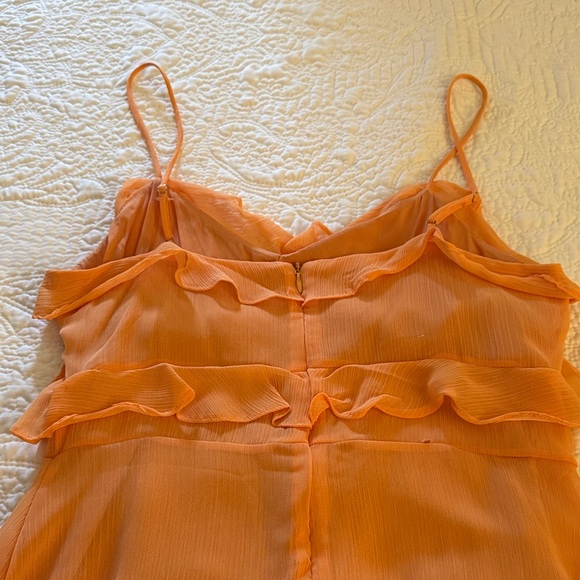 Orange Ruffle Mini Dress - Picture 4 of 4